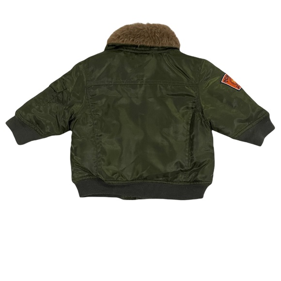 KIDS PLAY Top Gun 745 Bomber Jacket Green & Red patches and multiple pockets 12M - Picture 2 of 13